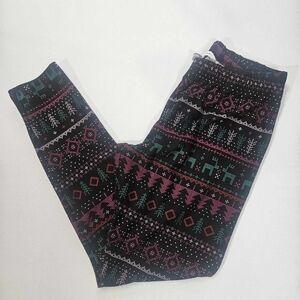 Christmas‎ Leggings Womens Medium Black Christmas Winter Holiday Stretch Pants